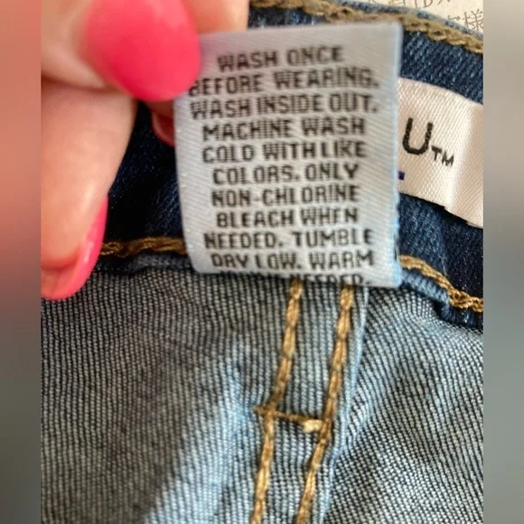 Bleu size 10 blue denim capri with stretch New With Tags - Picture 7 of 12